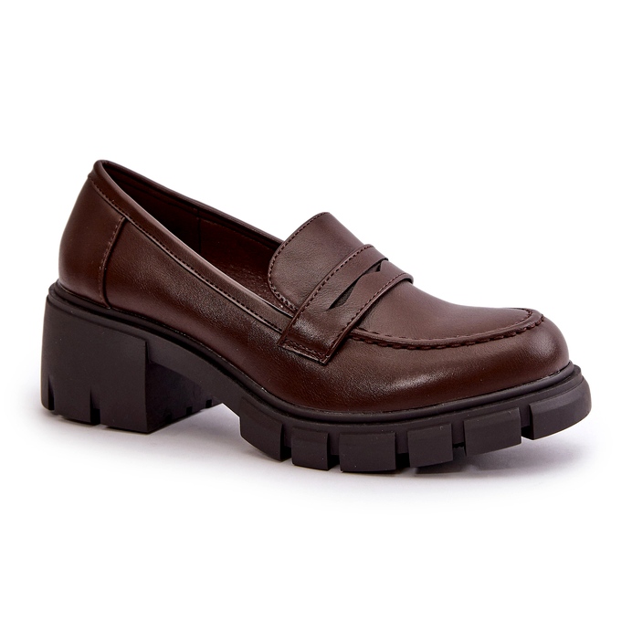 Cm Paris Zapatos De Mujer De Tacón Bajo Confeccionados En Piel Ecológica, Marrón Oscuro 3