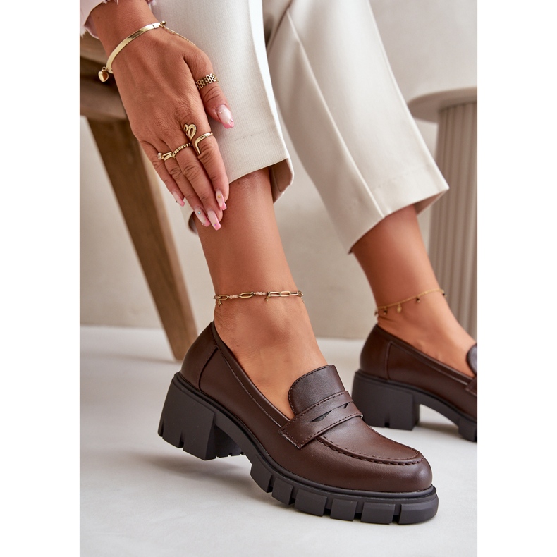 Cm Paris Zapatos De Mujer De Tacón Bajo Confeccionados En Piel Ecológica, Marrón Oscuro 4