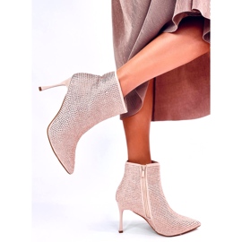 Botines de tacón con cristales Demish Champagne rosado 6 Botines de tacón con cristales Demish Champagne rosado 6