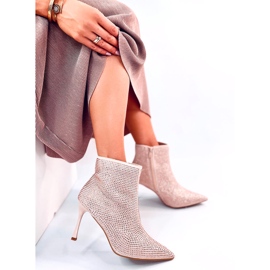 Botines de tacón con cristales Demish Champagne rosa 7