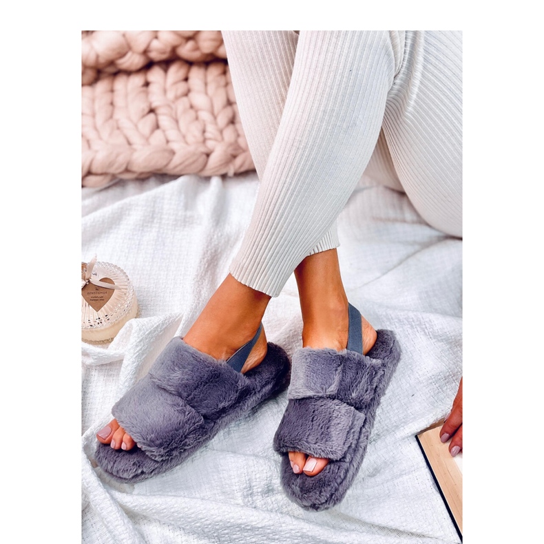 Pantuflas de mujer Rhodes Gris con banda elástica 1 Pantuflas de mujer Rhodes Gris con banda elástica 1