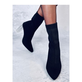 Destani Botas calcetín negras con tacón transparente - Inello negro 3