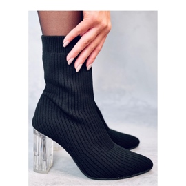 Destani Botas calcetín negras con tacón transparente - Inello negro 4
