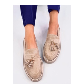 Mocasín plataforma Trinity beige con flecos - Inello 3