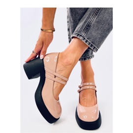 Salón tacón ancho Lorai Caqui - Inello beige 1 Salón tacón ancho Lorai Caqui - Inello beige 1