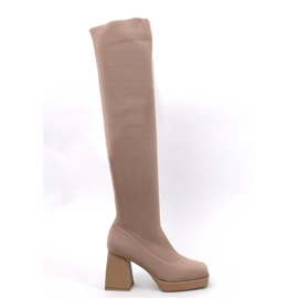 Botas calcetín tacón alto Hilary Khaki - Inello marrón 1
