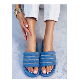 Chanclas Lynne Blue con strass azul 1