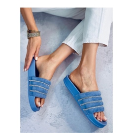 Chanclas Lynne Blue con strass azul 2