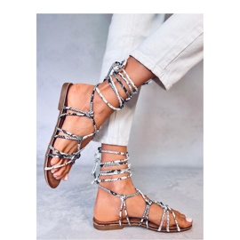 Sandalias de gladiador Morin Serpentine gris 2