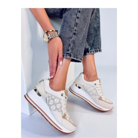 Zapatillas cuña beige 1
