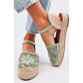 Sandalias alpargatas caladas verdes 3