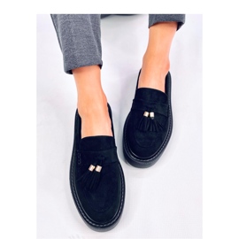 Mocasín plataforma flecos Negro 2