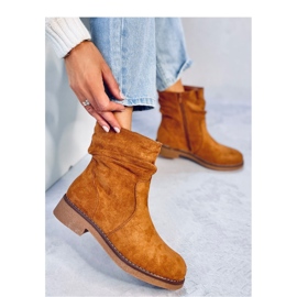 Bracy Botines Camel con volantes marrón 1