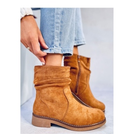 Bracy Botines Camel con volantes marrón 3