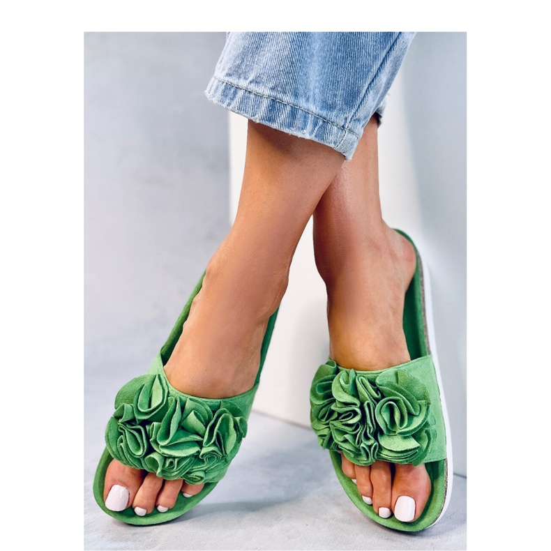Sandalia Chanclas con flores Verde 1 Sandalia Chanclas con flores Verde 1
