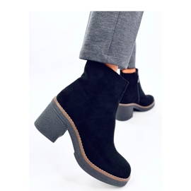 Eliza Botines de ante negro con tacón ancho - Inello 2