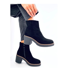 Eliza Botines de ante negro con tacón ancho - Inello 3