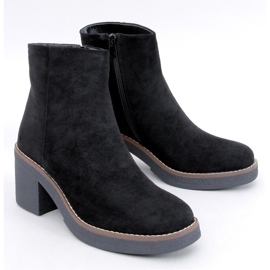 Eliza Botines de ante negro con tacón ancho - Inello 4