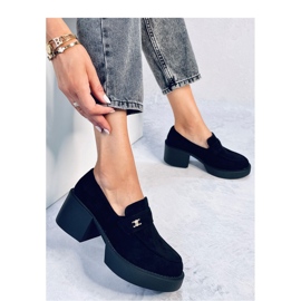 Mocasines negros tacon alto 1