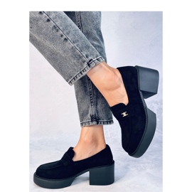 Mocasines negros tacon alto 3