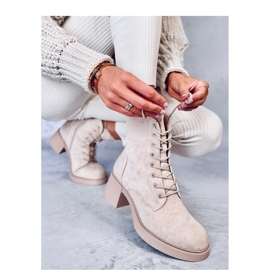 Botines cordones beige 1