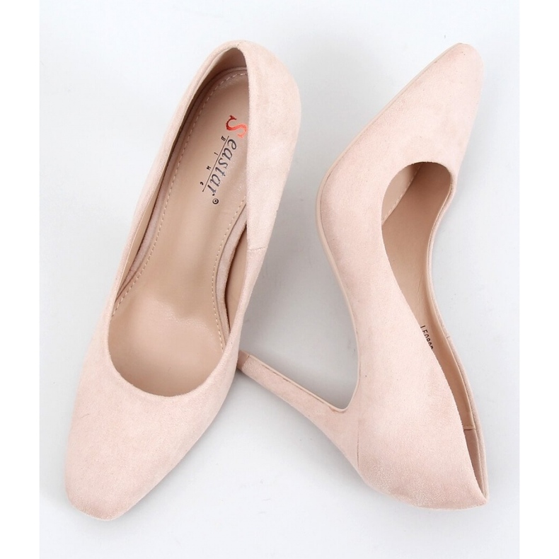 Tacones altos de mujer beige 1