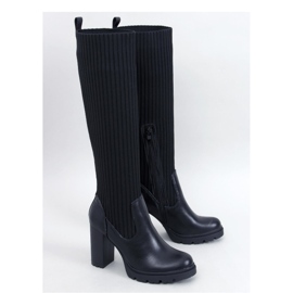 Jaida Botas negras de tacón con empeine elástico - Inello negro 1