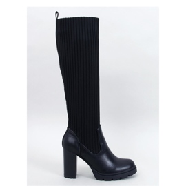 Jaida Botas negras de tacón con empeine elástico - Inello negro 3