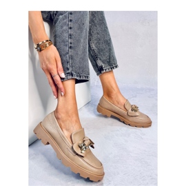 Mocasines osito caqui dorado marrón 1