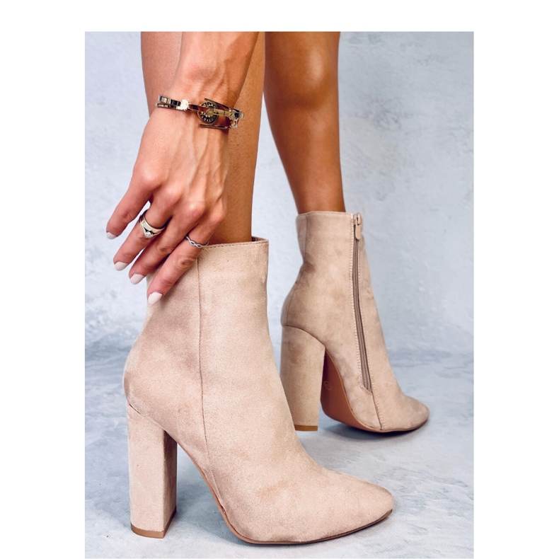 Botines tacón Rivers Caqui - Inello beige 2