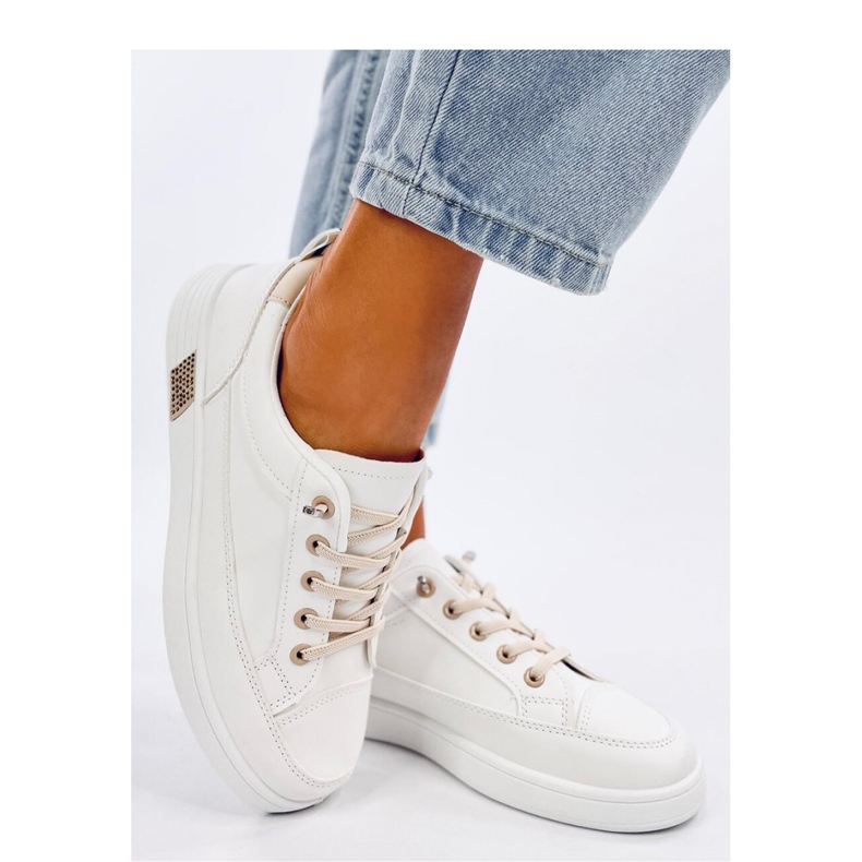 Zapatillas de mujer beige. blanco 1