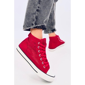 Zapatillas altas caladas rojas rojo 1