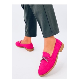 Mocasines mujer de ante Fucsia rosa 1