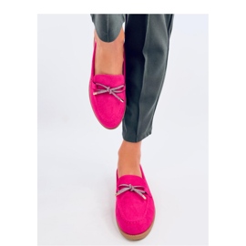 Mocasines mujer de ante Fucsia rosado 2