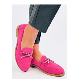 Mocasines mujer de ante Fucsia rosado 3