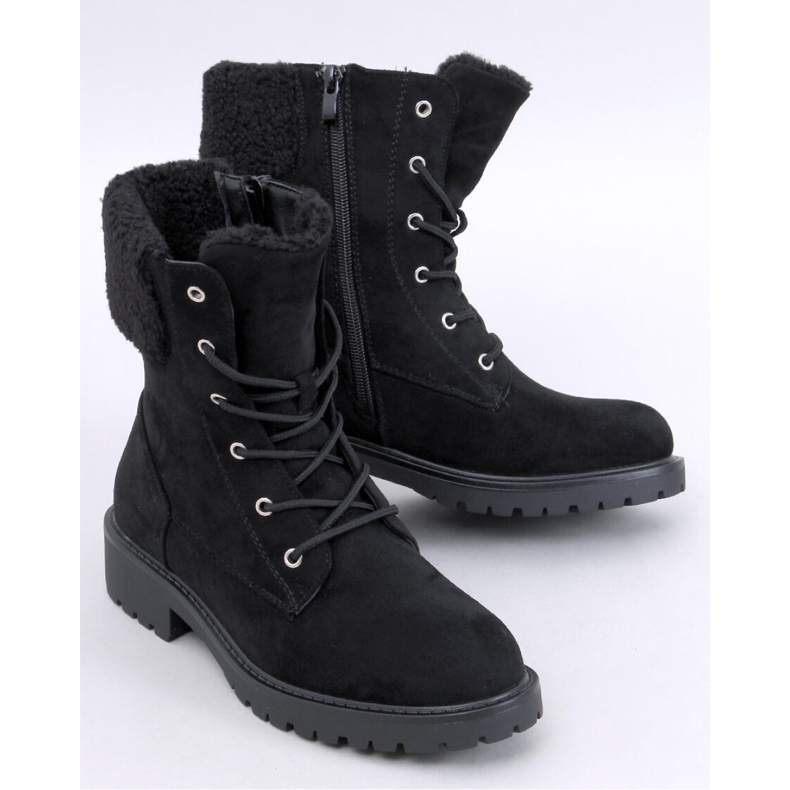 Barkoi Botines negros con cordones y piel de oveja - Inello 1