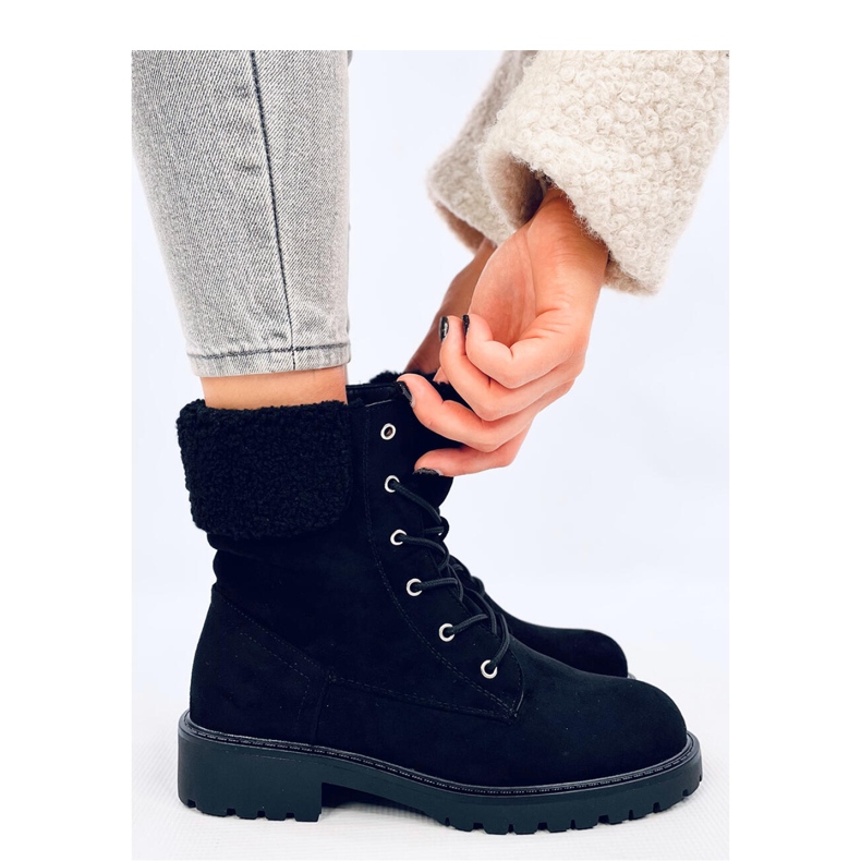 Barkoi Botines negros con cordones y piel de oveja - Inello 2 Barkoi Botines negros con cordones y piel de oveja - Inello 2