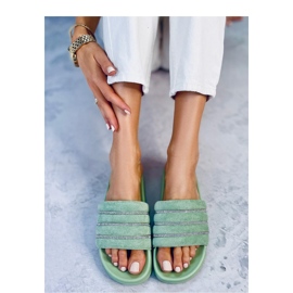 Zapatillas casa circonitas verdes 1