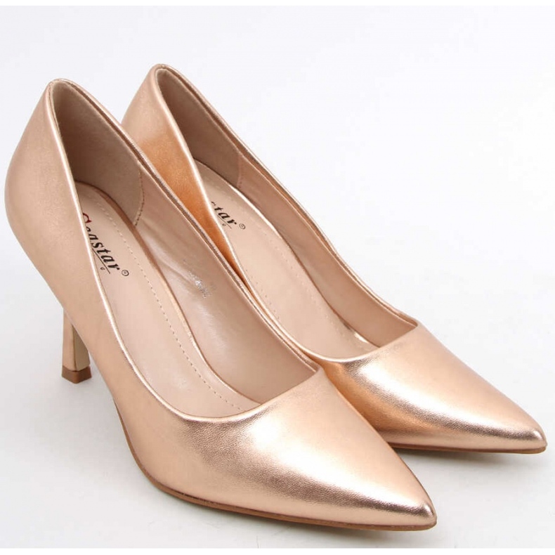 Tacones flor mujer champagne rosado 1