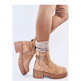 Botas Chelsea con plataforma beige 2