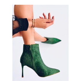 Botines de tacón con cristales Verdes 1