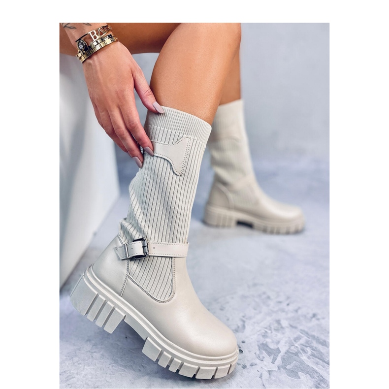 Botas de montar con parte superior flexible Beige 1