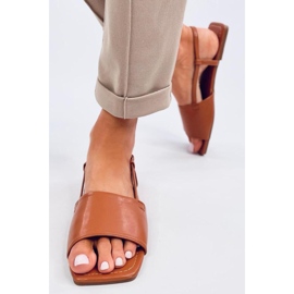 Sandalias mujer camel marrón 3