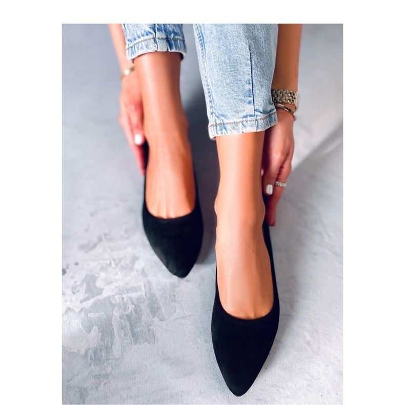 Bailarinas con aplicación de piel Keys Negro - Inello 2