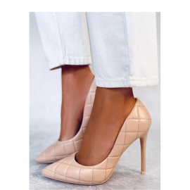 Salón nude acolchado tacón stiletto beige 3