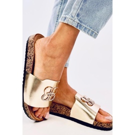 Chanclas de corcho con circonitas LT.GOLD dorado 2