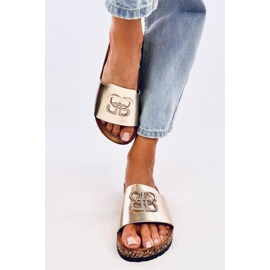 Chanclas de corcho con circonitas LT.GOLD dorado 3