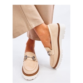 Mocasines de mujer beige 1