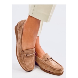 Mocasines cuña caqui beige 2