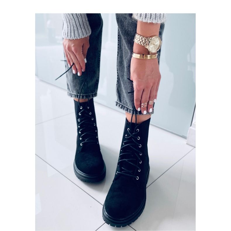 Vecna ​​Botín trabajador negro con cordones - Inello 2